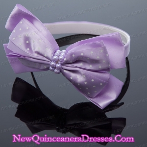 Cute Lavender Bowknot Hairpins Birdcage Veils with Beading