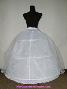 White Tulle And Organza Floor-length Petticoat For Ball Gowns