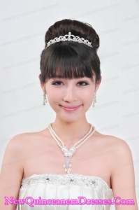 Gorgeous Alloy With Rhinestone Ladies Necklace and Tiara