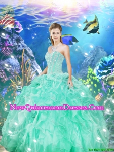 2016 Latest Beaded and Ruffles Sweet 16 Dresses in Apple Green
