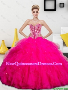 Wonderful Beading and Ruffles Sweetheart 2016 Quinceanera Dresses