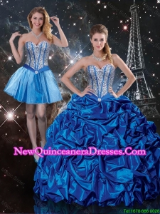 Beautiful Sweetheart Detachable Quinceanera Dresses with Beading and Pick Ups