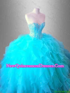 2015 Classical Sweetheart Quinceanera Dresses with Beading and Ruffles