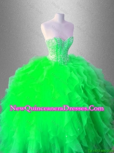 Beaed Discount Quinceanera Gowns with Ruffles