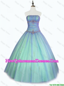 Classical Beaded Floor Length Sweet 16 Dresses with Strapless