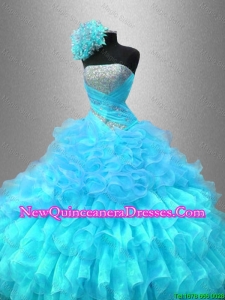 Classical Strapless Sequined Sweet 16 Gowns with Ruffles