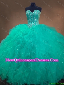 Classical Sweetheart Ball Gown Sweet 16 Dresses in Turquoise