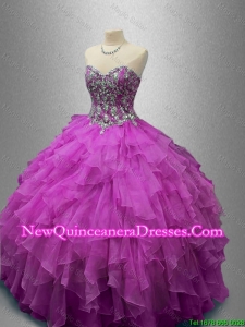 Discount Ball Gown Sweet 16 Dresses with Beading and Ruffles