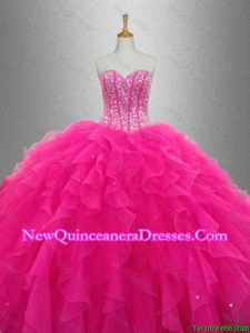 Custom Made Sweetheart Quinceanera Dresses with Beading and Ruffles for 2015