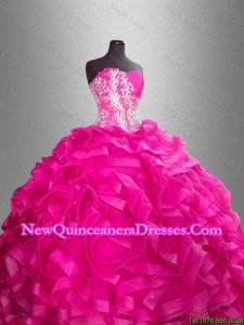 Beaded and Ruffles Custom Made Sweet 16 Gowns with Sweetheart