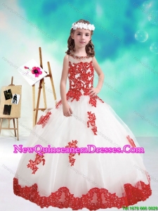 2015 Winter Popular Beaded and Appliques Mini Quinceanera Dresses in White and Red