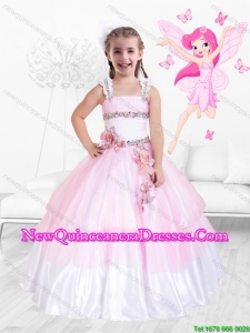 2015 Winter Popular Hand Made Flowers Mini Quinceanera Dresses with Beading