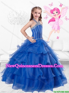 Popular Halter Top Mini Quinceanera Dresses with Ruffled Layers