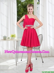 Elegant One Shoulder Short Damas Dresses for Wedding Party