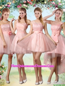 Popular A Line Pink Dama Dresses with Lace and Appliques