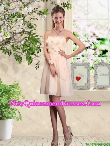 Popular Strapless Laced Dama Dresses with Appliques