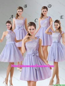 2016 Spring A Line Mini Length Damas Dresses in Lavender