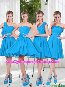 Exclusive 2016 Damas Dresses with Ruching in Blue