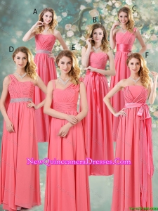 Fashionable Ruched Damas Dresses in Watermelon Red