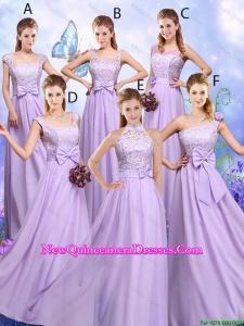 Popular Laced and Bowknot Dama Dresses with Empire