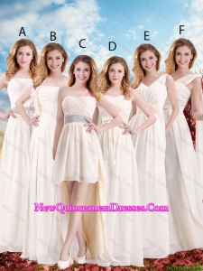 Elegant Empire Champagne Damas Dresses with Hand Made Flowers