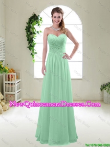Comfortable Sweetheart Apple Green Damas Dresses with Ruching