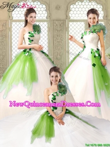 Cheap One Shoulder Sweet 16 Dresses with Appliques and Ruffles