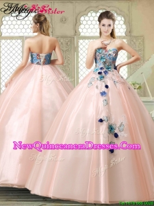 Perfect Strapless Sweet 16 Gowns with Appliques and Embroidery