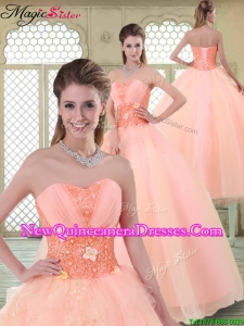 Beautiful Appliques and Beading Sweet 16 Dresses with Sweetheart