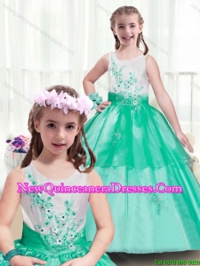 Modest Scoop Little Girl Pageant Dresses with Appliques