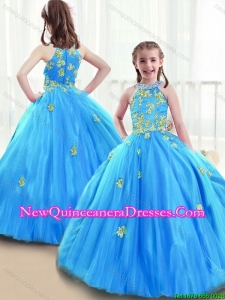 New Arrivals High Neck Little Girl Pageant Dresses with Beading