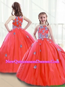 Cute Zipper Up Cute Little Girl Pageant Dresses with High Neck