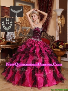 Exquisite Beading and Ruffles Sweetheart Quinceanera Gowns