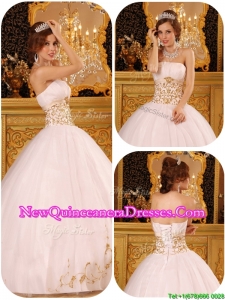 New Arrivals Appliques Quinceanera Gowns in White for 2016