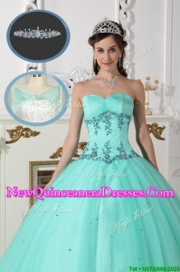 Modest Green Sweetheart Quinceanera Gowns with Beading