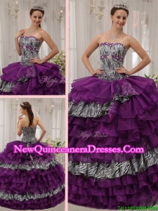 2016 Brand New Sweetheart Beading Quinceanera Dresses in Purple