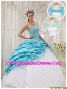2016 Luxurious Lovely Ball Gown Sweetheart Quinceanera Dresses in Aqua Blue