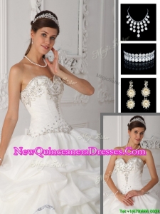 Gorgeous Ball Gown Sweetheart Quinceanera Dresses in White