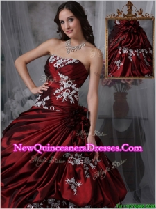 2016 Popular Ball Gown Strapless Quinceanera Gowns with Appliques