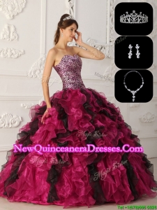 2016 Exquisite Organza Ruffles Quinceanera Gowns in Multi Color