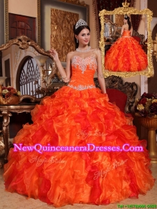 2016 Gorgeous Ball Gown Appliques and Beading Quinceanera Dresses