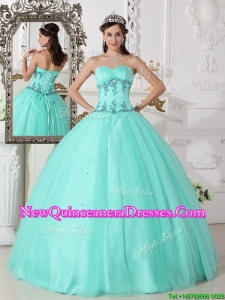 2016 Popular Romantic Green Ball Gown Sweetheart Quinceanera Dresses