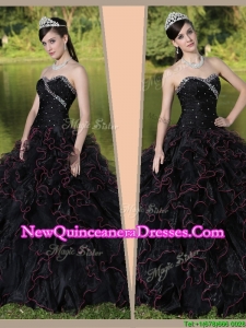 2016 Popular Sweetheart Quinceanera Gowns with Ruffles Layered and Beading