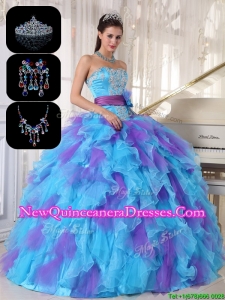 Gorgeous Multi Color Pretty Sweet 15 Dresses with Beading and Appliques