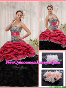 Romantic Sweetheart Zebra Quinceanera Gowns with Ruffles