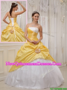 Best Selling Yellow Ball Gown Strapless Quinceanera Dresses