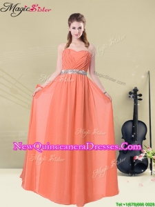 Pretty Empire Sweetheart Dama Dresses with Ruching and Belt