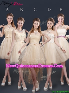 Sweet Short Dama Dresses with Appliques and Belt