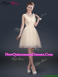 Lovely Scoop Dama Dresses with Appliques and Belt