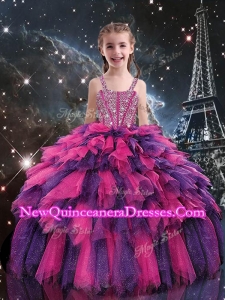 Gorgeous Ball Gown 2016 Little Girl Pageant Dresses with Beading